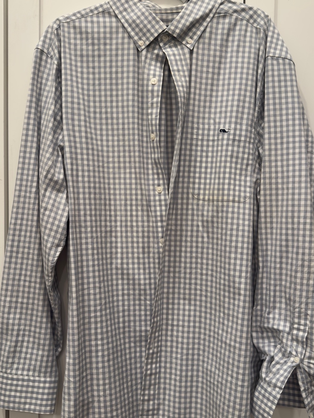 Vineyard Vines Men’s Classic Fit Button-Down Gingham Shirt - Gray/White